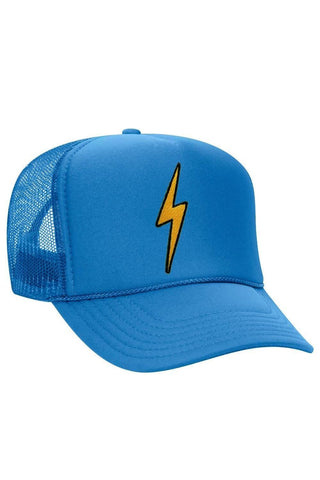 VINTAGE BOLT TRUCKER HAT HATS Aviator Nation OS LIGHT BLUE