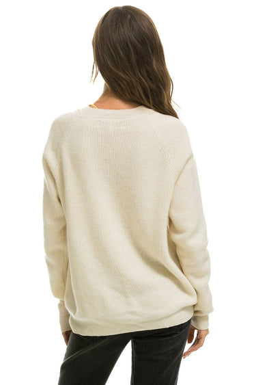 VINTAGE CABIN 2 UNISEX CASHMERE SWEATER - VINTAGE WHITE Sweatshirt Aviator Nation