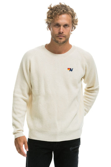 VINTAGE CABIN 2 UNISEX CASHMERE SWEATER - VINTAGE WHITE Sweatshirt Aviator Nation