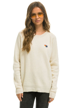 VINTAGE CABIN 2 UNISEX CASHMERE SWEATER - VINTAGE WHITE Sweatshirt Aviator Nation
