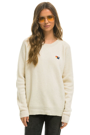 VINTAGE CABIN 2 UNISEX CASHMERE SWEATER - VINTAGE WHITE Sweatshirt Aviator Nation