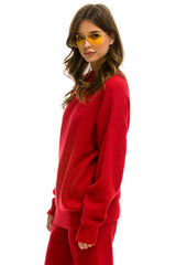 VINTAGE CABIN UNISEX CASHMERE SWEATER - CHERRY Sweatshirt Aviator Nation