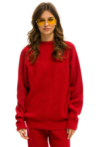 VINTAGE CABIN UNISEX CASHMERE SWEATER - CHERRY Sweatshirt Aviator Nation