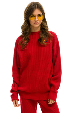 VINTAGE CABIN UNISEX CASHMERE SWEATER - CHERRY Sweatshirt Aviator Nation