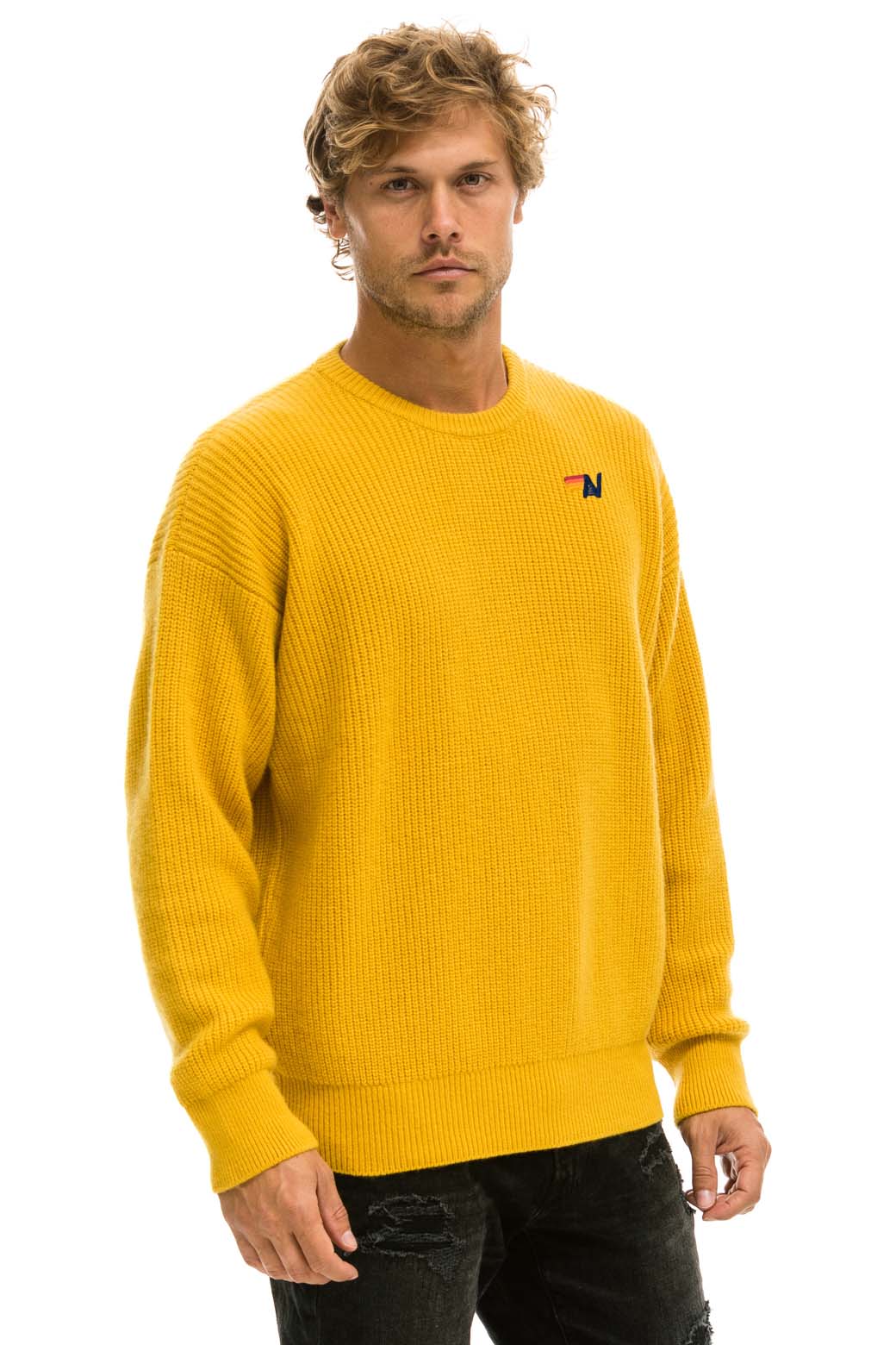 VINTAGE CABIN UNISEX CASHMERE SWEATER - GOLD Sweatshirt Aviator Nation
