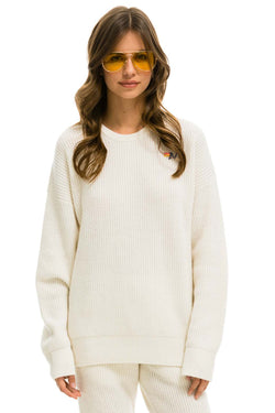 VINTAGE CABIN UNISEX CASHMERE SWEATER - VINTAGE WHITE Sweatshirt Aviator Nation