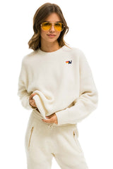 VINTAGE CABIN UNISEX CASHMERE SWEATER - VINTAGE WHITE Sweatshirt Aviator Nation