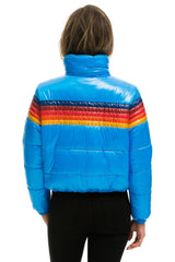 WOMEN'S 5 STRIPE LUXE APRES PUFFER JACKET - GLOSSY BLUE Jacket Aviator Nation