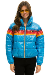 WOMEN'S 5 STRIPE LUXE APRES PUFFER JACKET - GLOSSY OCEAN Jacket Aviator Nation