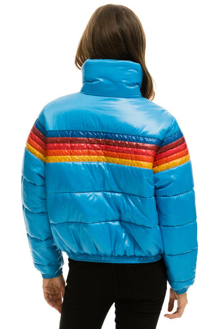 WOMEN'S 5 STRIPE LUXE APRES PUFFER JACKET - GLOSSY OCEAN Jacket Aviator Nation
