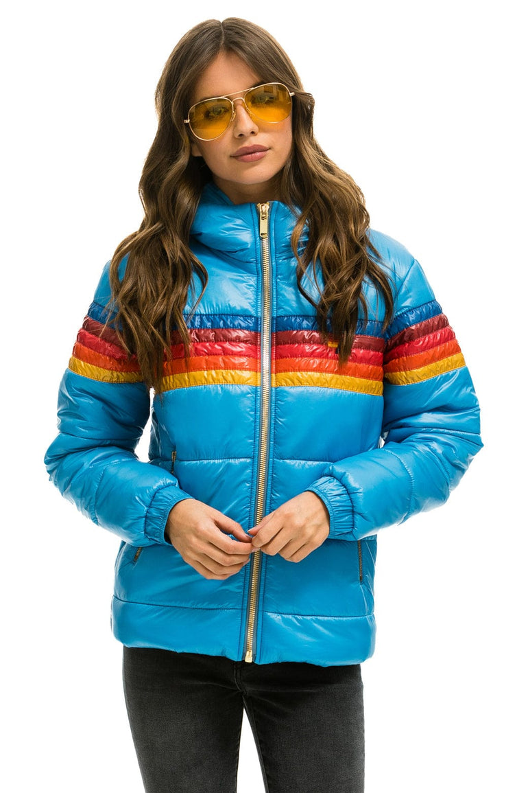 WOMEN'S 5 STRIPE LUXE TREKKER JACKET - GLOSSY OCEAN Jacket Aviator Nation