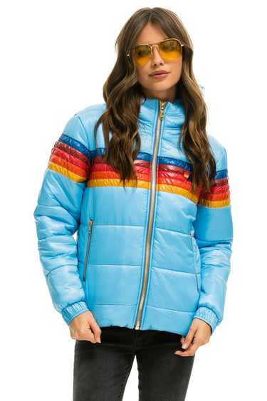 WOMEN'S 5 STRIPE LUXE TREKKER JACKET - GLOSSY SKY Jacket Aviator Nation