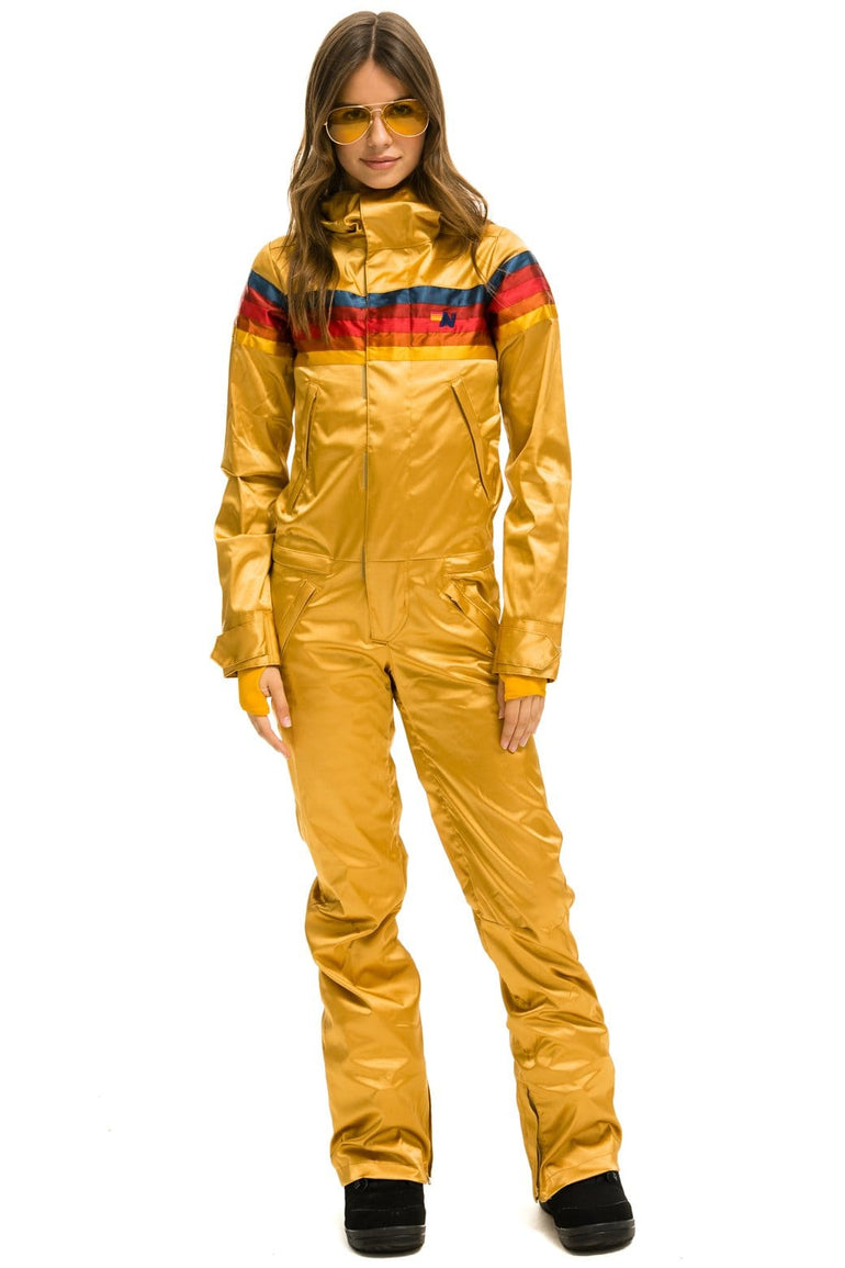 WOMEN'S 5 STRIPE SATIN POWDER SUIT - CHAMPAGNE Jacket Aviator Nation