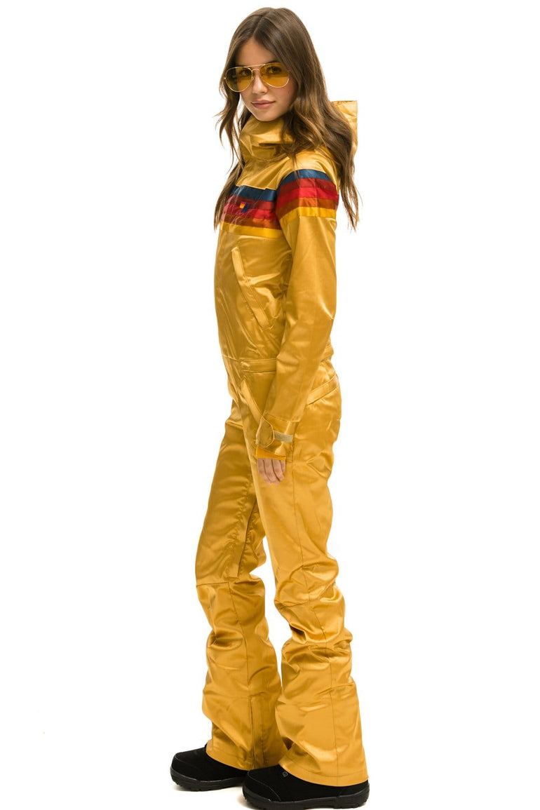 WOMEN'S 5 STRIPE SATIN POWDER SUIT - CHAMPAGNE Jacket Aviator Nation