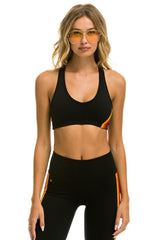 WOMEN'S 5 STRIPE SPORTS BRA - BLACK Sports Bra Aviator Nation