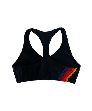 WOMEN'S 5 STRIPE SPORTS BRA - BLACK Sports Bra Aviator Nation