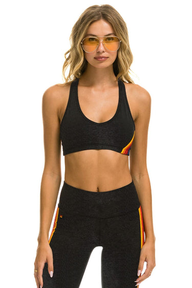 WOMEN'S 5 STRIPE SPORTS BRA - CHARCOAL Sports Bra Aviator Nation