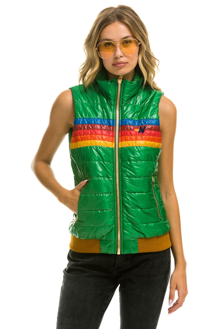 WOMEN'S 5 STRIPE VEST - GLOSSY AMAZON Vest Aviator Nation