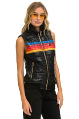 WOMEN'S 5 STRIPE VEST - GLOSSY BLACK Women's Vest Aviator Nation
