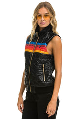 WOMEN'S 5 STRIPE VEST - GLOSSY BLACK Women's Vest Aviator Nation