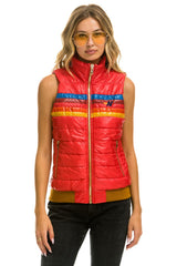 WOMEN'S 5 STRIPE VEST - GLOSSY CHERRY Vest Aviator Nation