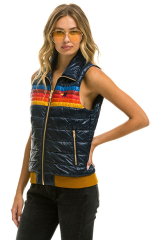 WOMEN'S 5 STRIPE VEST - GLOSSY NAVY Vest Aviator Nation