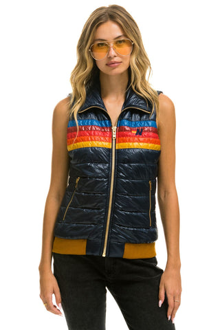 WOMEN'S 5 STRIPE VEST - GLOSSY NAVY Vest Aviator Nation