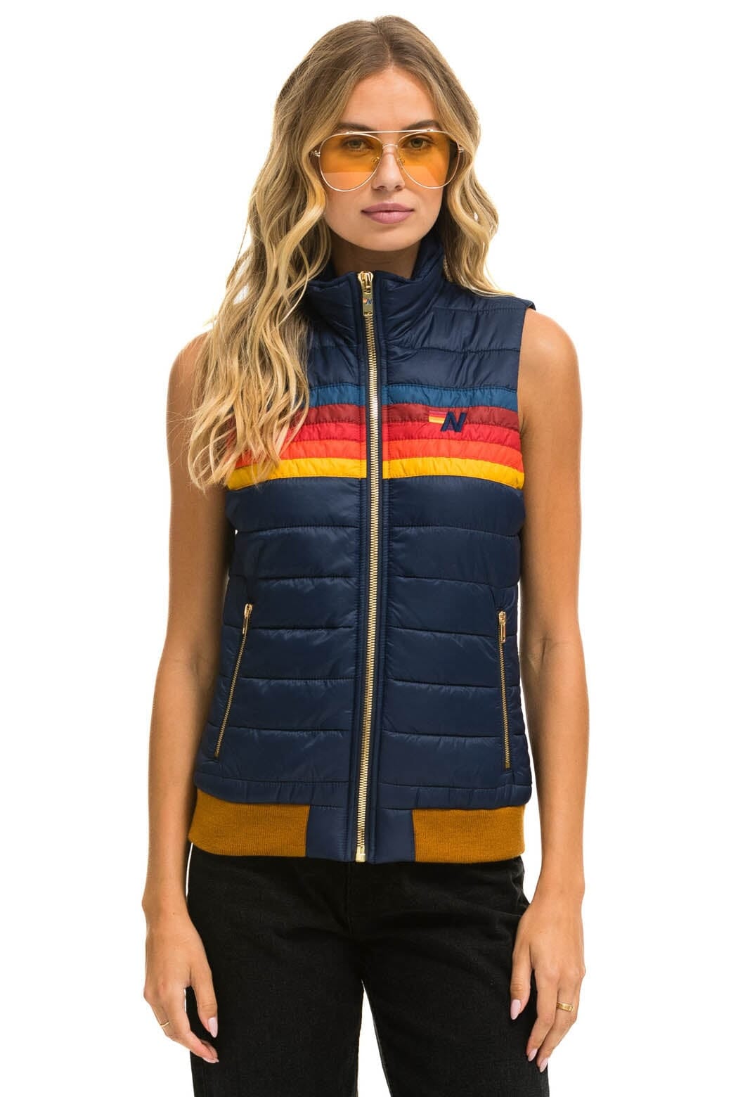 WOMEN'S 5 STRIPE VEST - NAVY Women's Vest Aviator Nation