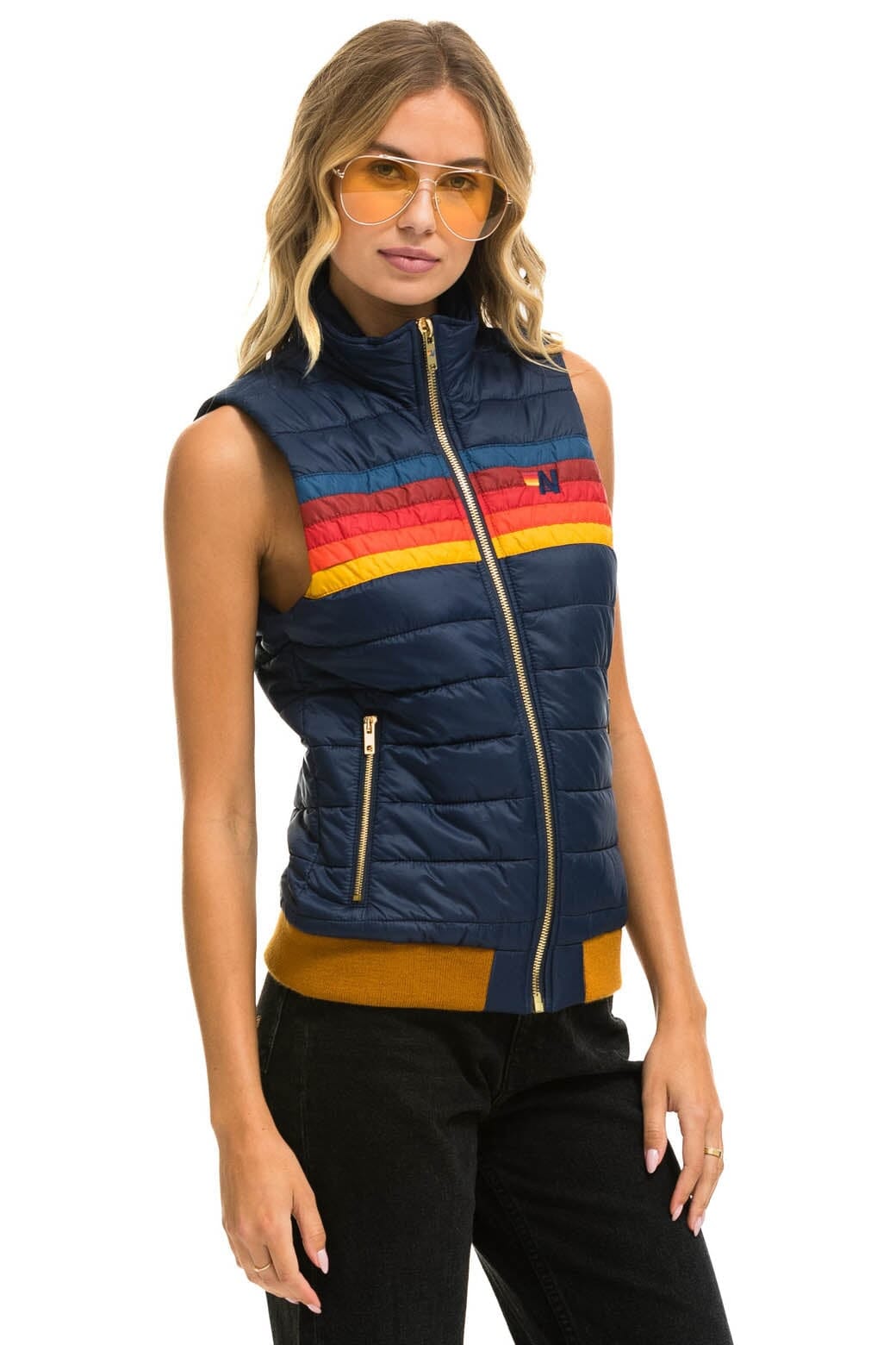 WOMEN'S 5 STRIPE VEST - NAVY Women's Vest Aviator Nation