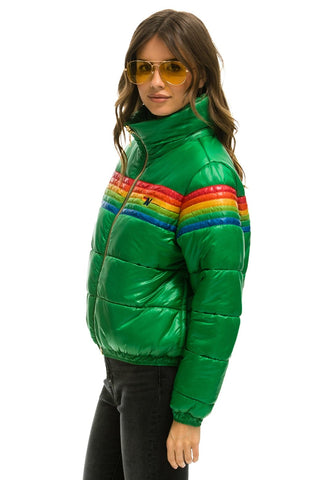 WOMEN'S 6 STRIPE LUXE APRES PUFFER JACKET - GLOSSY AMAZON Jacket Aviator Nation