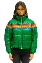 WOMEN'S 6 STRIPE LUXE APRES PUFFER JACKET - GLOSSY AMAZON Jacket Aviator Nation