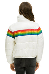 WOMEN'S 6 STRIPE LUXE APRES PUFFER JACKET - GLOSSY WHITE Jacket Aviator Nation