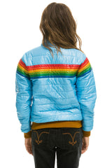 WOMEN'S 6 STRIPE RAINBOW SLEEVE JACKET - GLOSSY SKY Jacket Aviator Nation