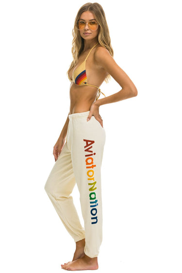 WOMEN'S AVIATOR NATION ASPEN SWEATPANTS - VINTAGE WHITE Womens Sweatpants Aviator Nation