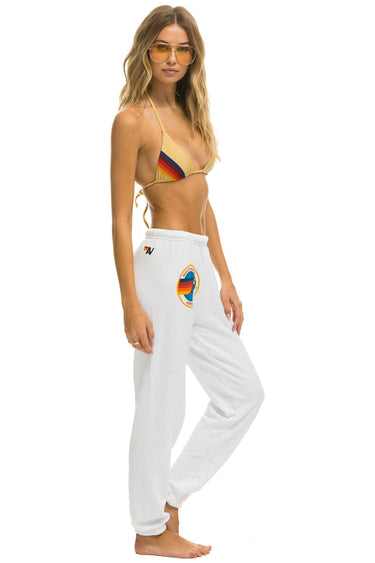 WOMEN'S AVIATOR NATION ASPEN SWEATPANTS - WHITE Womens Sweatpants Aviator Nation
