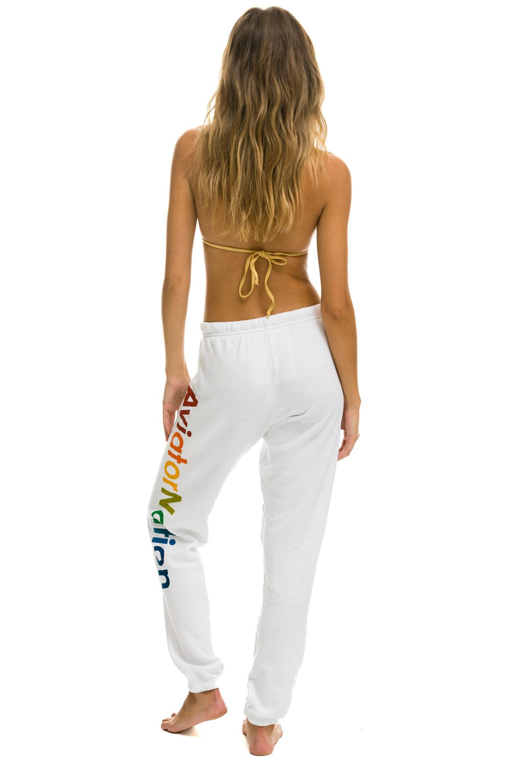 WOMEN'S AVIATOR NATION ASPEN SWEATPANTS - WHITE Womens Sweatpants Aviator Nation