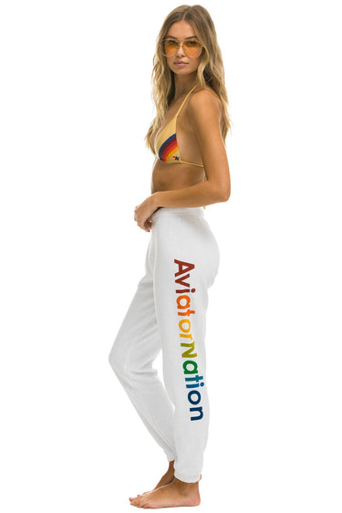 WOMEN'S AVIATOR NATION SWEATPANTS - WHITE Womens Sweatpants Aviator Nation