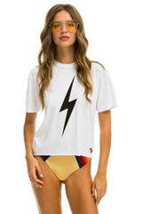 WOMEN'S BOLT BOYFRIEND TEE - WHITE Boyfriend Tee Aviator Nation