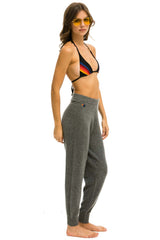 WOMEN'S BOLT CASHMERE LIGHT SWEATER PANT - DEEP HEATHER // BLACK BOLT Womens Sweatpants Aviator Nation