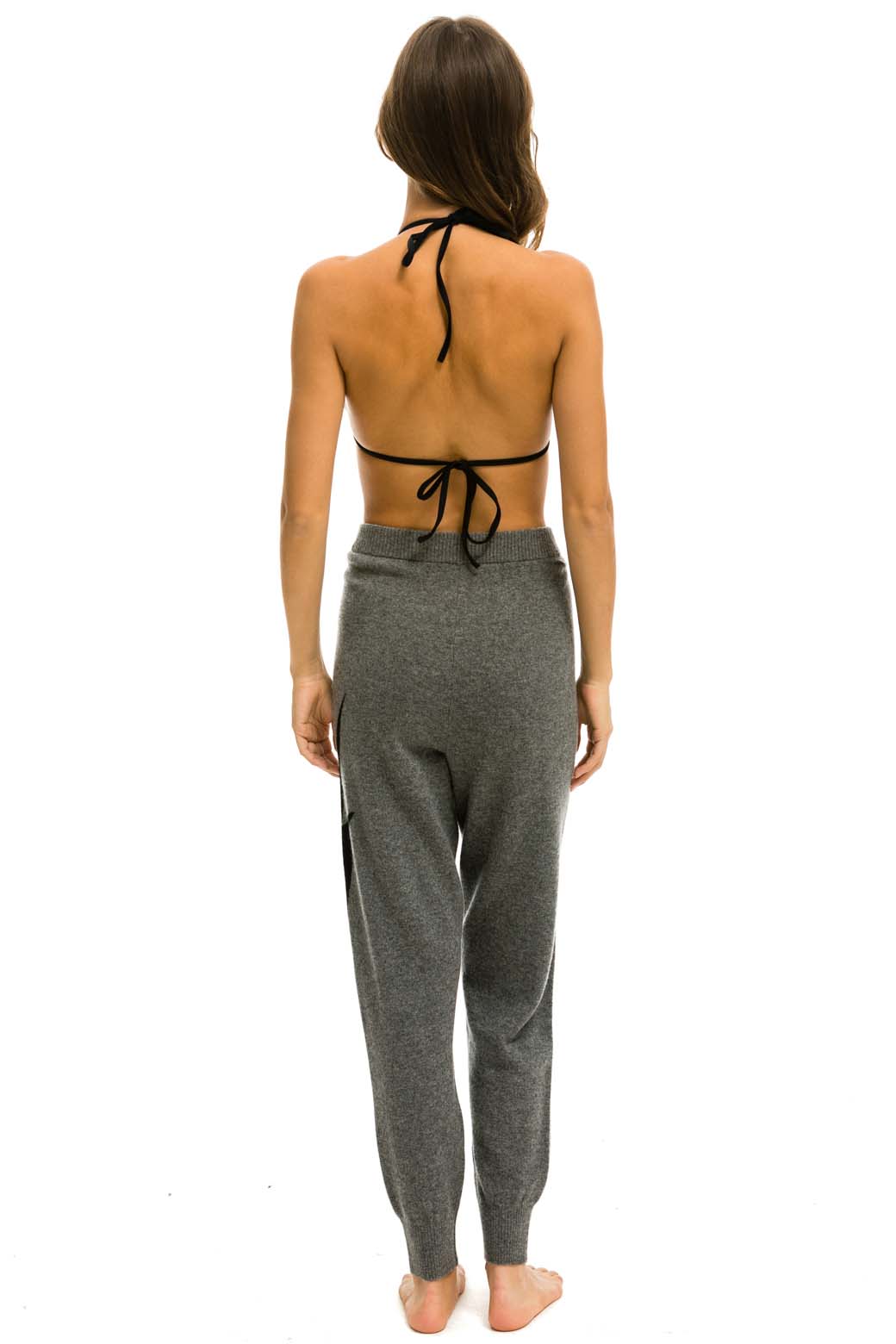 WOMEN'S BOLT CASHMERE LIGHT SWEATER PANT - DEEP HEATHER // BLACK BOLT Womens Sweatpants Aviator Nation