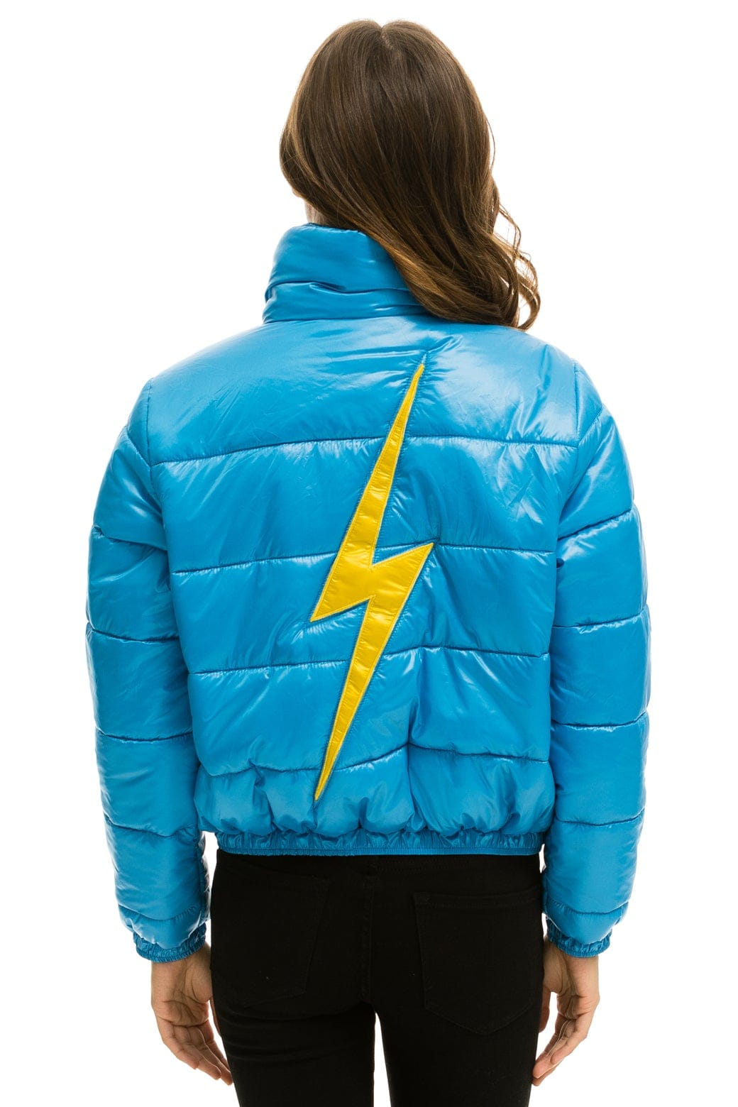 WOMEN'S BOLT LUXE APRES PUFFER JACKET - GLOSSY OCEAN Jacket Aviator Nation