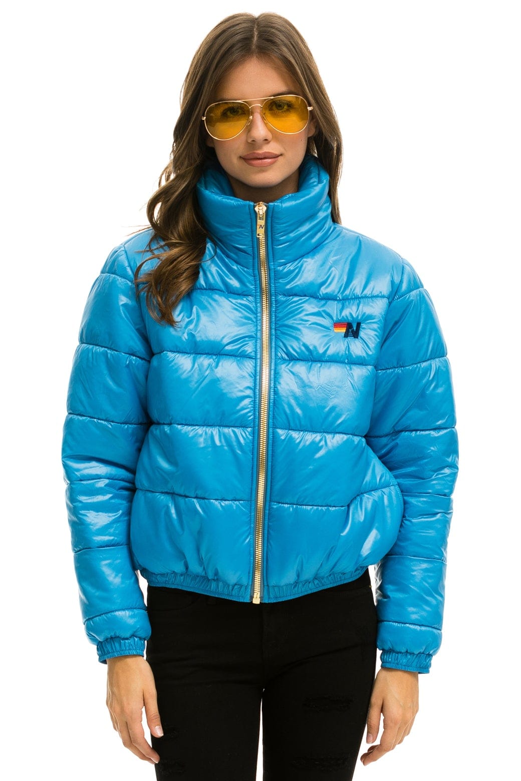 WOMEN'S BOLT LUXE APRES PUFFER JACKET - GLOSSY OCEAN Jacket Aviator Nation