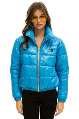 WOMEN'S BOLT LUXE APRES PUFFER JACKET - GLOSSY OCEAN Jacket Aviator Nation