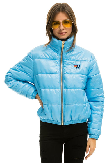 WOMEN'S BOLT LUXE APRES PUFFER JACKET - GLOSSY SKY Jacket Aviator Nation