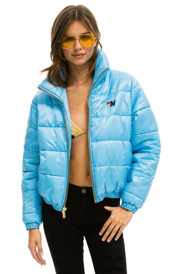 WOMEN'S BOLT LUXE APRES PUFFER JACKET - GLOSSY SKY Jacket Aviator Nation
