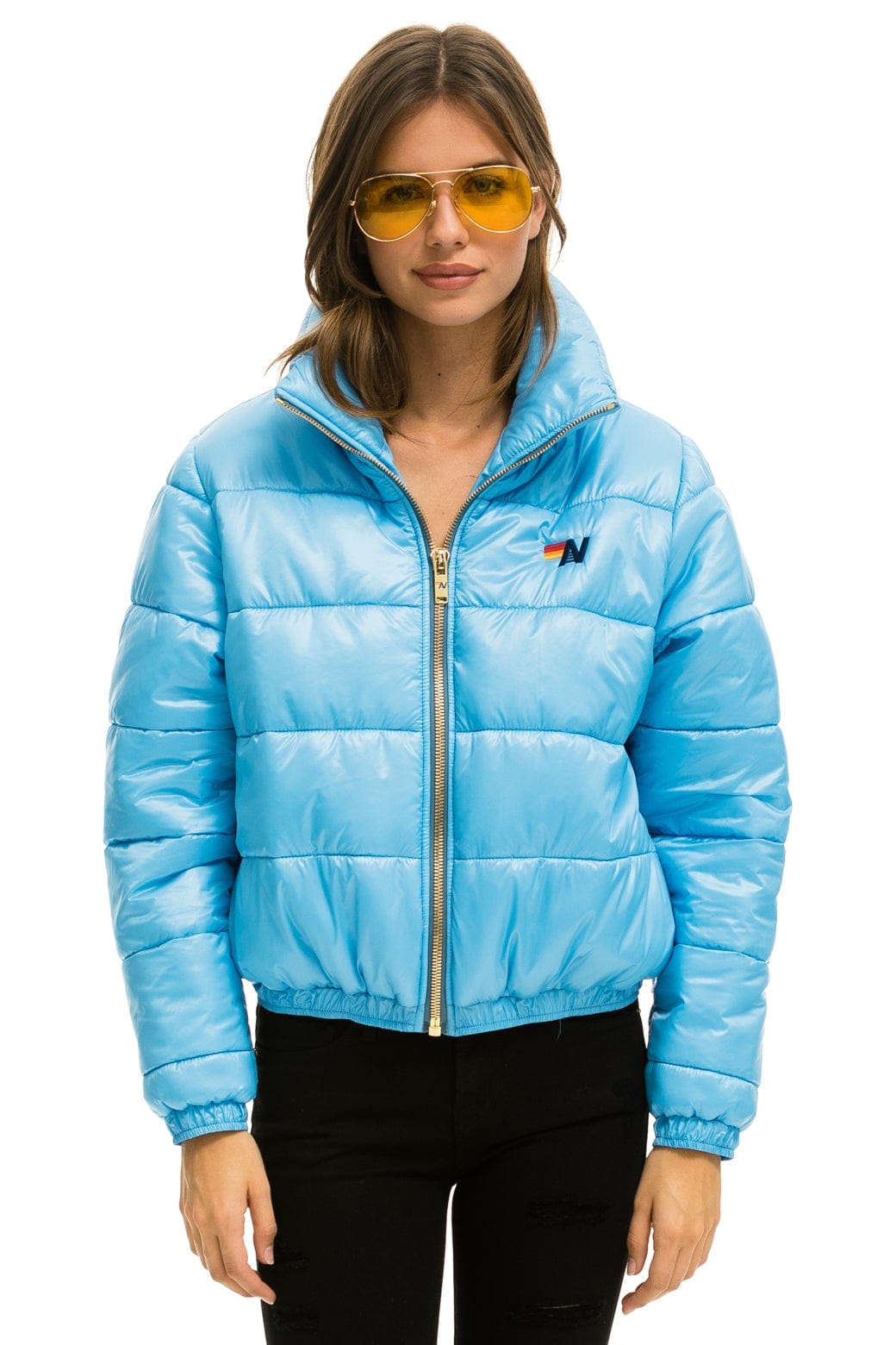 WOMEN'S BOLT LUXE APRES PUFFER JACKET - GLOSSY SKY Jacket Aviator Nation