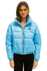 WOMEN'S BOLT LUXE APRES PUFFER JACKET - GLOSSY SKY Jacket Aviator Nation