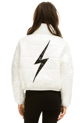 WOMEN'S BOLT LUXE APRES PUFFER JACKET - GLOSSY WHITE Jacket Aviator Nation
