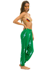 WOMEN'S BOLT STITCH REPEAT SWEATPANTS - KELLY GREEN // BLUE Womens Sweatpants Aviator Nation