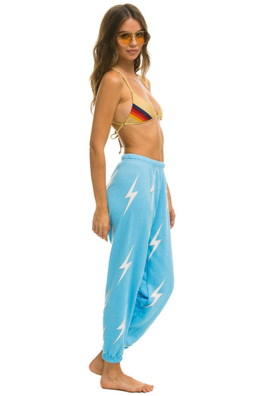WOMEN'S BOLT STITCH REPEAT SWEATPANTS - SKY // WHITE Womens Sweatpants Aviator Nation